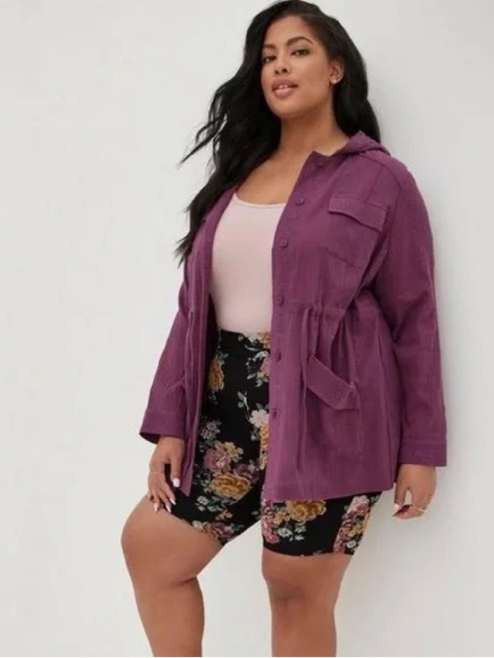 Torrid Plum Hooded Button Front lightweight Jacket Woman’s Size 1X